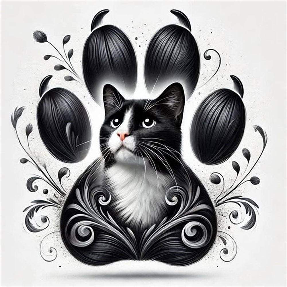 Cat Paw Silhouette - 11CT Stamped Cross Stitch 40*40CM