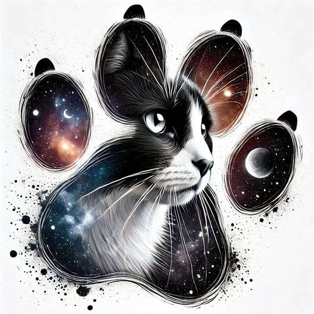 Cat Paw Silhouette - 11CT Stamped Cross Stitch 40*40CM
