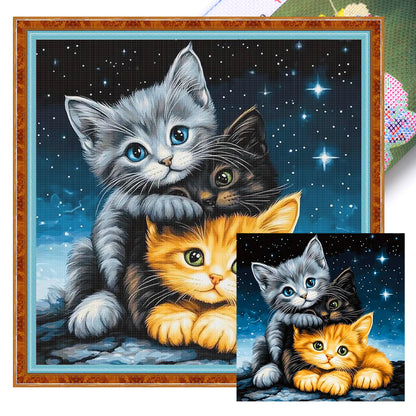 Three Kittens - 11CT Stamped Cross Stitch 40*40CM