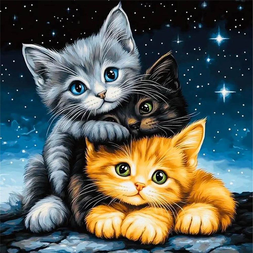 Three Kittens - 11CT Stamped Cross Stitch 40*40CM