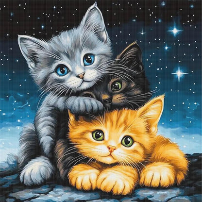 Three Kittens - 11CT Stamped Cross Stitch 40*40CM