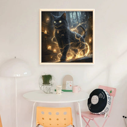 Magic Black Cat - 11CT Stamped Cross Stitch 40*40CM