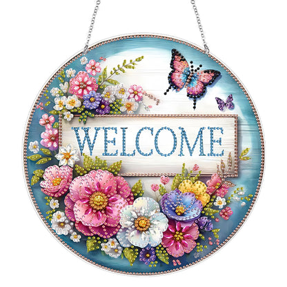 Acrylic 2D Flat DIY Hanging Diamond Art Kits Special Shape Wall Door Decoration