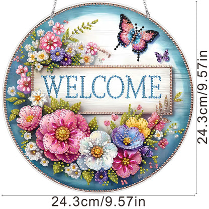 Acrylic 2D Flat DIY Hanging Diamond Art Kits Special Shape Wall Door Decoration