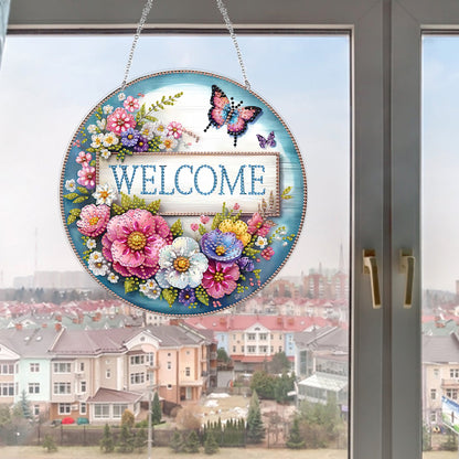 Acrylic 2D Flat DIY Hanging Diamond Art Kits Special Shape Wall Door Decoration