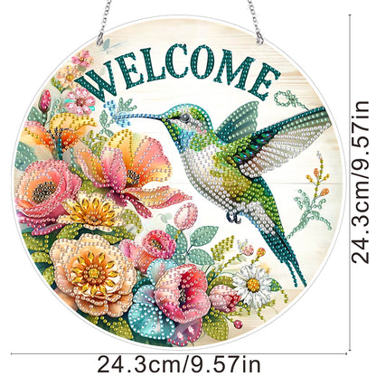 Acrylic 2D Flat DIY Hanging Diamond Art Kits Special Shape Wall Door Decoration
