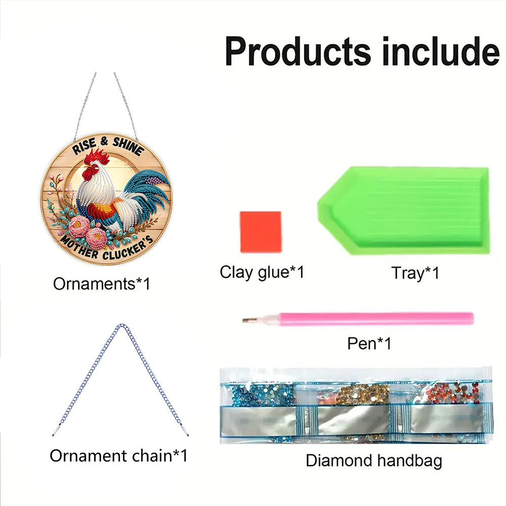 Acrylic 2D Flat DIY Hanging Diamond Art Kits Special Shape Wall Door Decoration