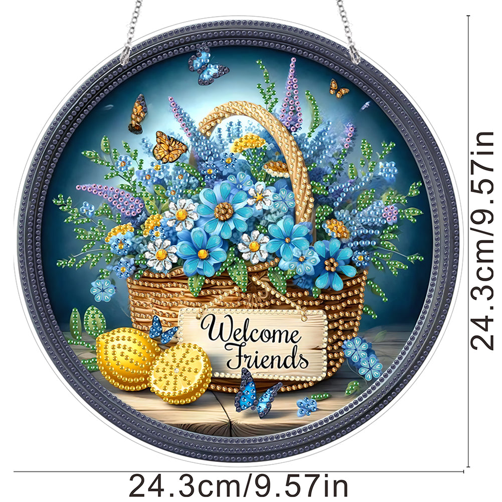 Acrylic 2D Flat DIY Hanging Diamond Art Kits Special Shape Wall Door Decoration