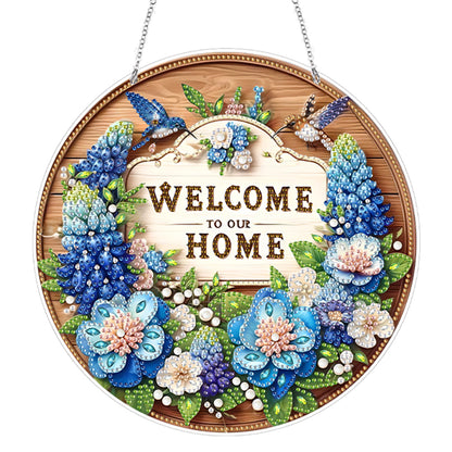 Acrylic 2D Flat DIY Hanging Diamond Art Kits Special Shape Wall Door Decoration