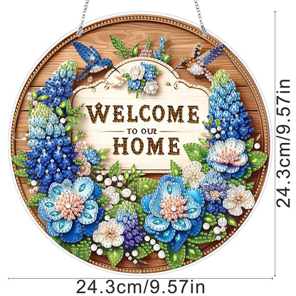 Acrylic 2D Flat DIY Hanging Diamond Art Kits Special Shape Wall Door Decoration