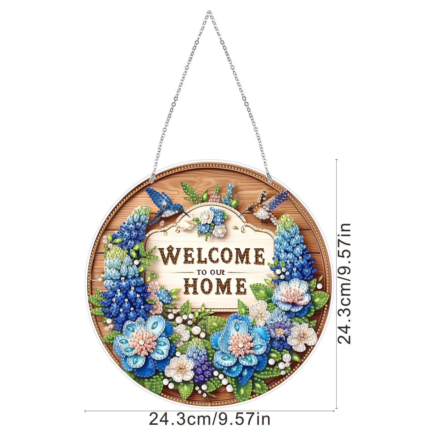 Acrylic 2D Flat DIY Hanging Diamond Art Kits Special Shape Wall Door Decoration