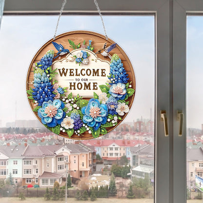 Acrylic 2D Flat DIY Hanging Diamond Art Kits Special Shape Wall Door Decoration