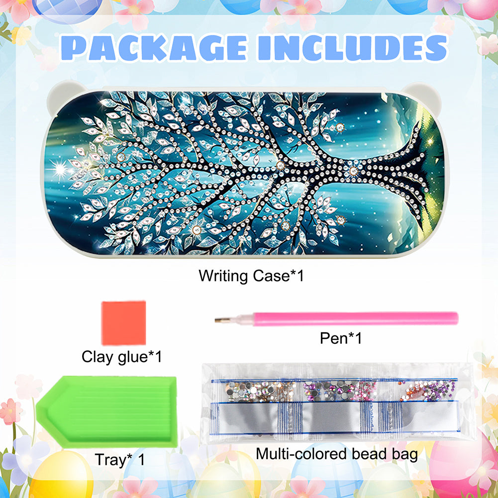 DIY Diamond Painting Pencil Case for Pens Brushes Accessories Travel Pencil Case