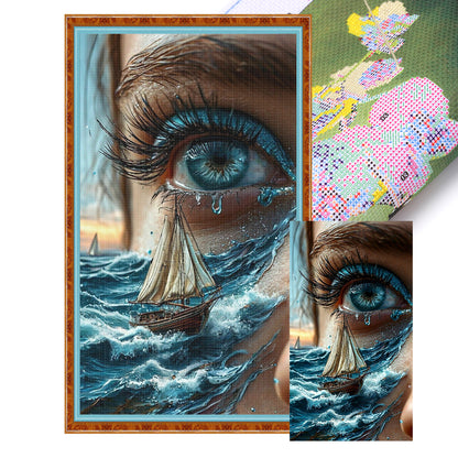 Silhouette Ocean Girl - 11CT Stamped Cross Stitch 40*70CM