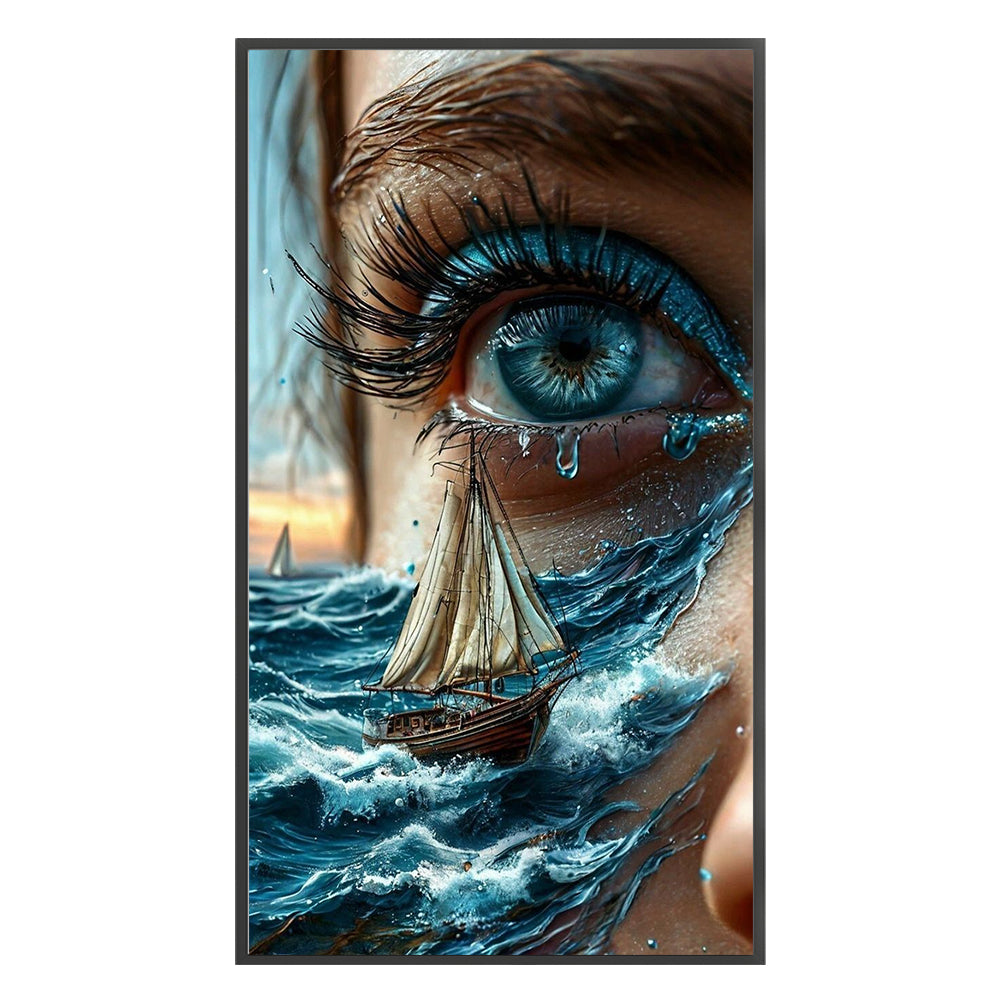 Silhouette Ocean Girl - 11CT Stamped Cross Stitch 40*70CM