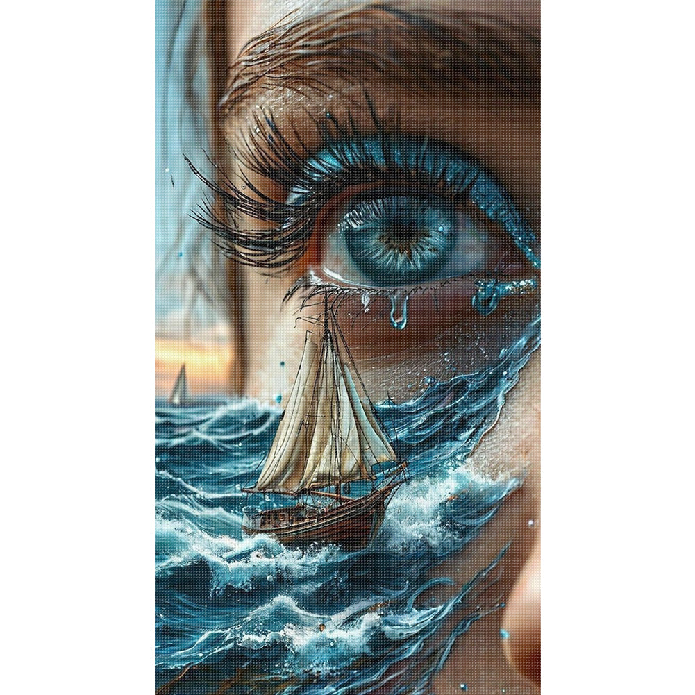 Silhouette Ocean Girl - 11CT Stamped Cross Stitch 40*70CM