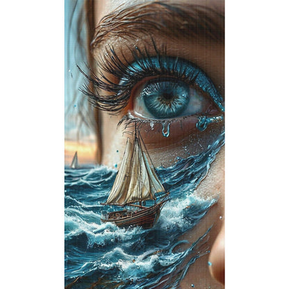 Silhouette Ocean Girl - 11CT Stamped Cross Stitch 40*70CM
