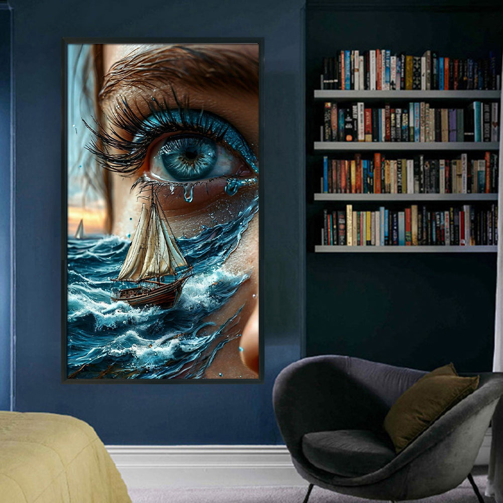Silhouette Ocean Girl - 11CT Stamped Cross Stitch 40*70CM