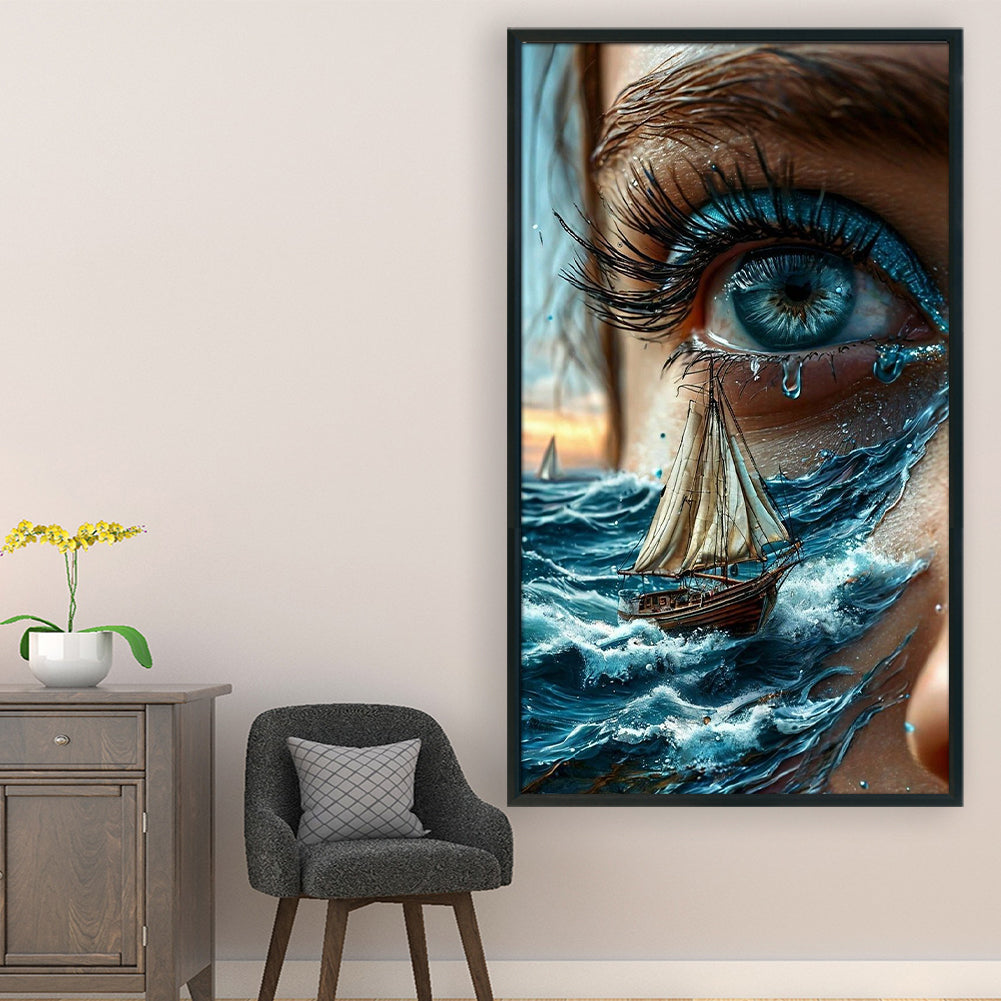 Silhouette Ocean Girl - 11CT Stamped Cross Stitch 40*70CM