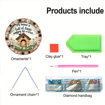 Acrylic 2D Flat DIY Hanging Diamond Art Kits Special Shape Wall Door Decoration