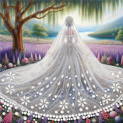 Girl In Wedding Dress - Special Shaped Drill Diamond Painting 30*30CM