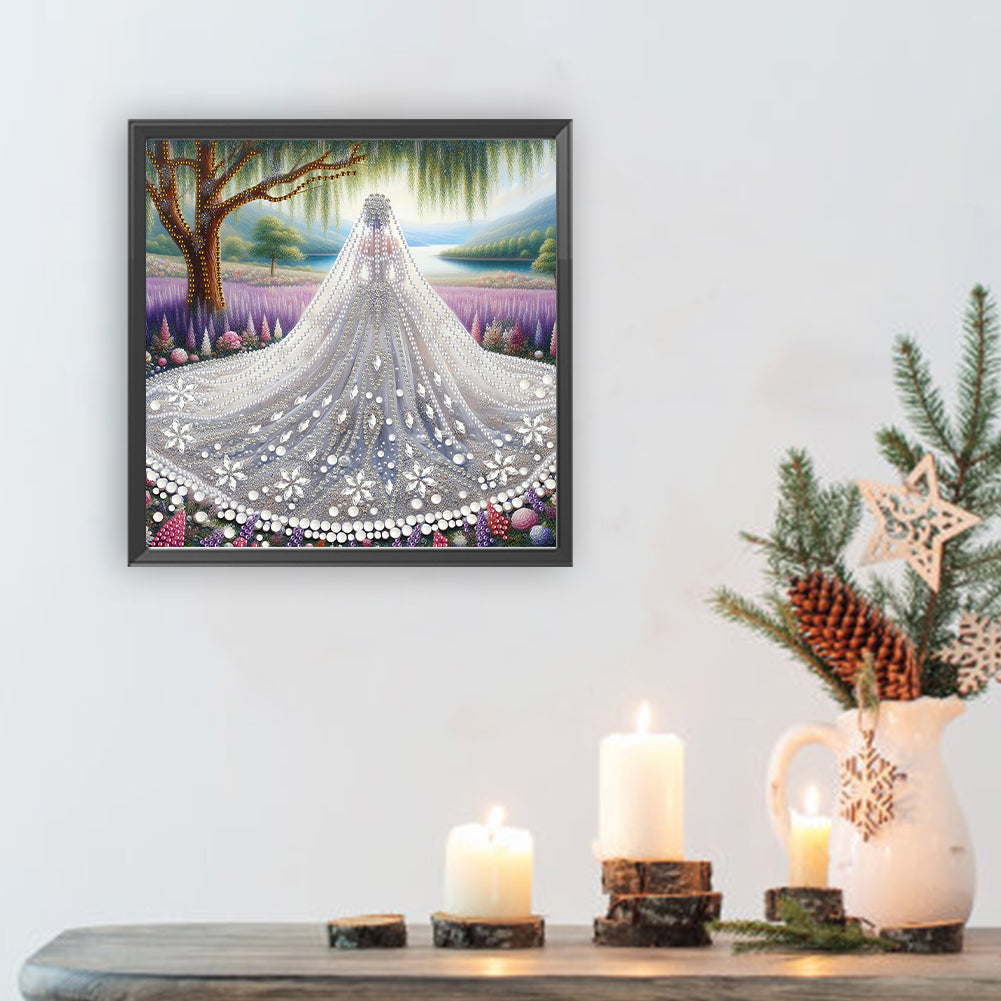 Girl In Wedding Dress - Special Shaped Drill Diamond Painting 30*30CM
