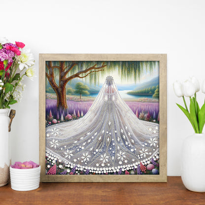 Girl In Wedding Dress - Special Shaped Drill Diamond Painting 30*30CM