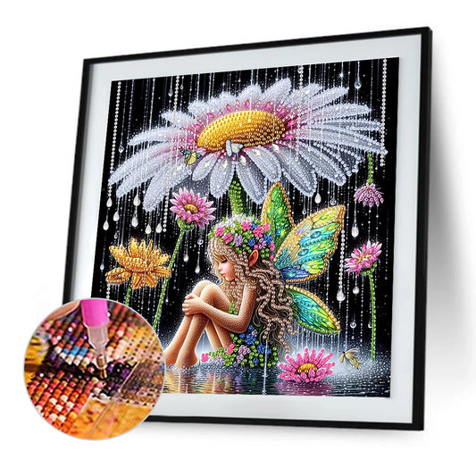 Daisy Elf Girl - Special Shaped Drill Diamond Painting 30*30CM
