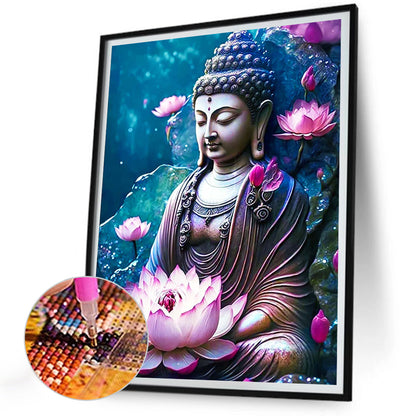 Lotus Buddha Statue - Full Round Drill Diamond Painting 30*40CM