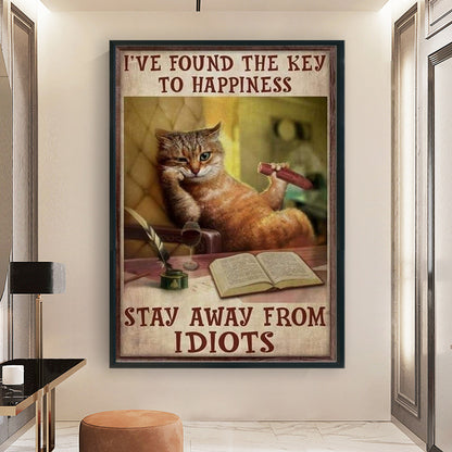 Vintage Poster-Reading Cat - 11CT Stamped Cross Stitch 40*60CM