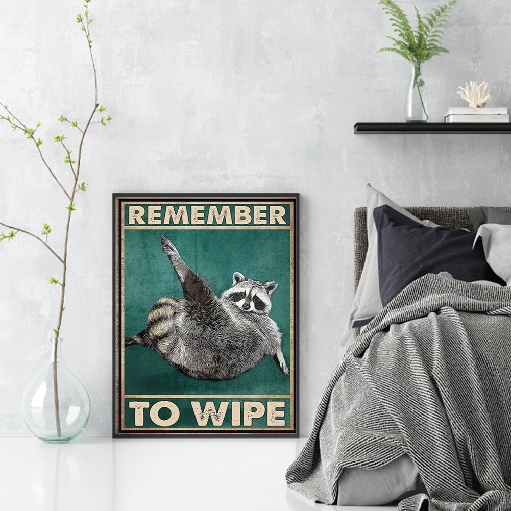 Vintage Poster-Raccoon - 11CT Stamped Cross Stitch 40*60CM