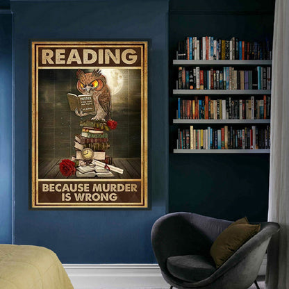 Vintage Poster - Owl Reading - 11CT Stamped Cross Stitch 40*60CM