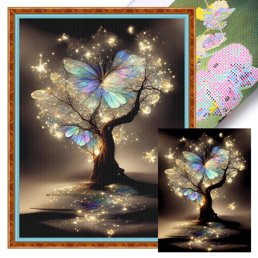 Butterfly Tree Of Life - 11CT Stamped Cross Stitch 40*55CM