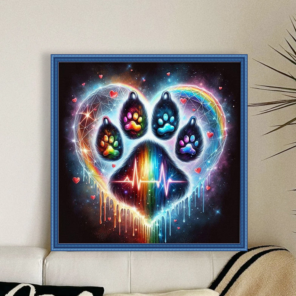 Cat Paw Silhouette - 11CT Stamped Cross Stitch 40*40CM