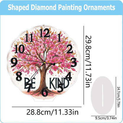 Acrylic Special Shape Flower Bird DIY Crystal Diamond Clock for Adults Beginners