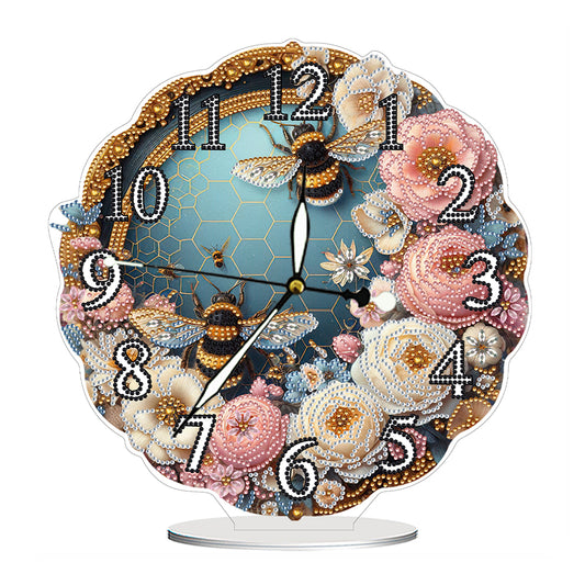 Acrylic Special Shape Flower Bird DIY Crystal Diamond Clock for Adults Beginners