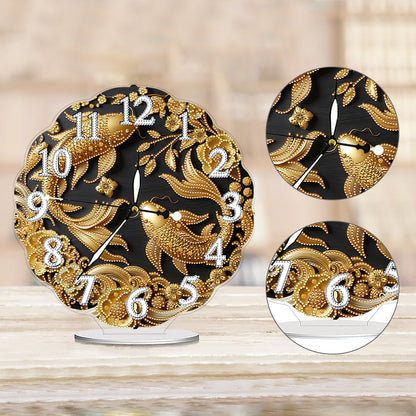 Acrylic Special Shape Flower Bird DIY Crystal Diamond Clock for Adults Beginners