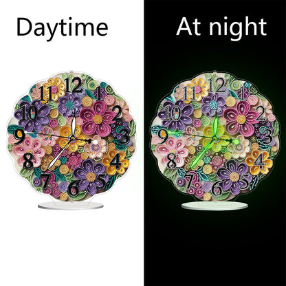 Acrylic Special Shape Flower Bird DIY Crystal Diamond Clock for Adults Beginners