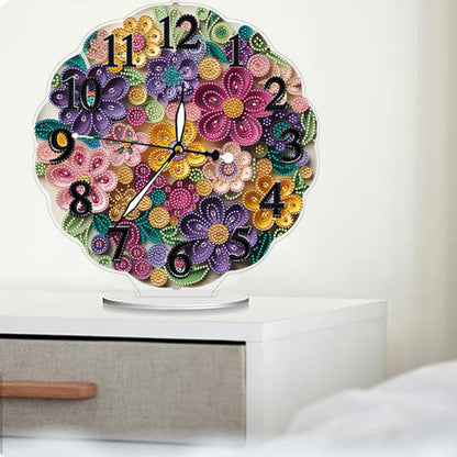Acrylic Special Shape Flower Bird DIY Crystal Diamond Clock for Adults Beginners