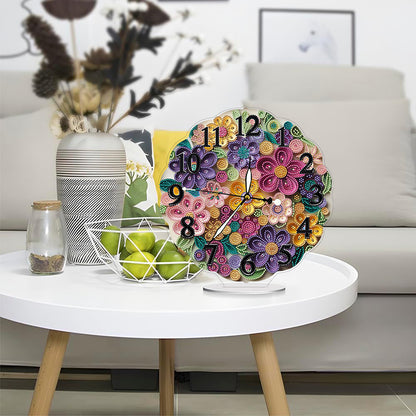 Acrylic Special Shape Flower Bird DIY Crystal Diamond Clock for Adults Beginners