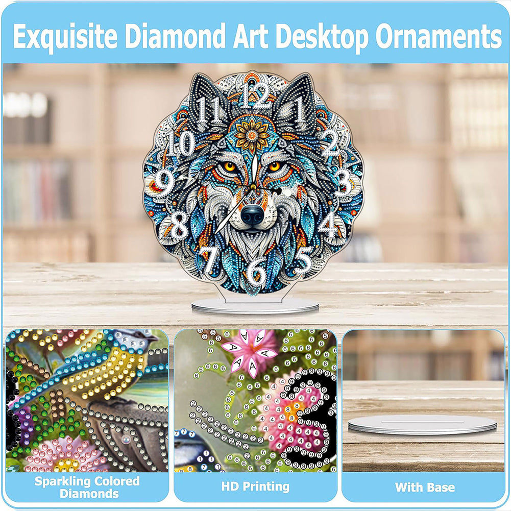 Acrylic Special Shape Flower Bird DIY Crystal Diamond Clock for Adults Beginners