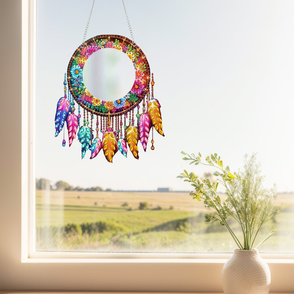 2D Flat DIY Diamond Art Mirror Pendant Diamond Painting Set Wall Door Decoration
