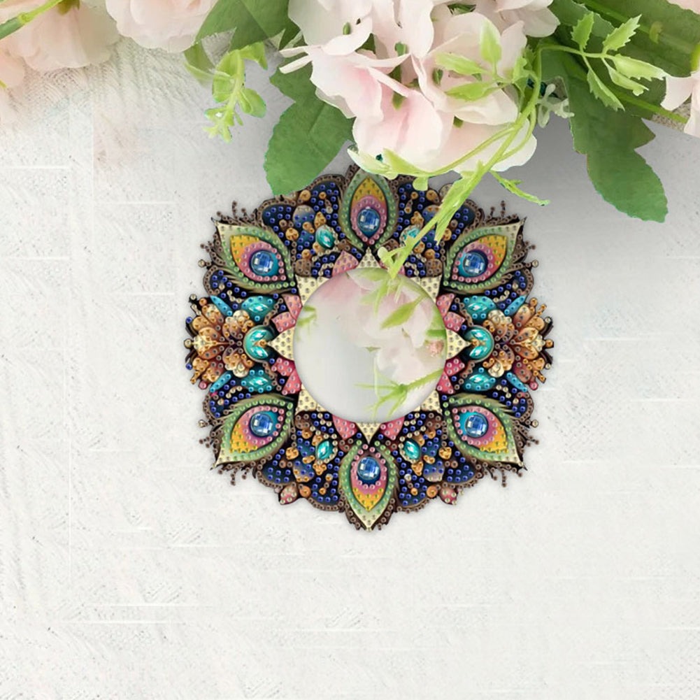 2D Flat DIY Diamond Art Mirror Pendant Diamond Painting Set Wall Door Decoration