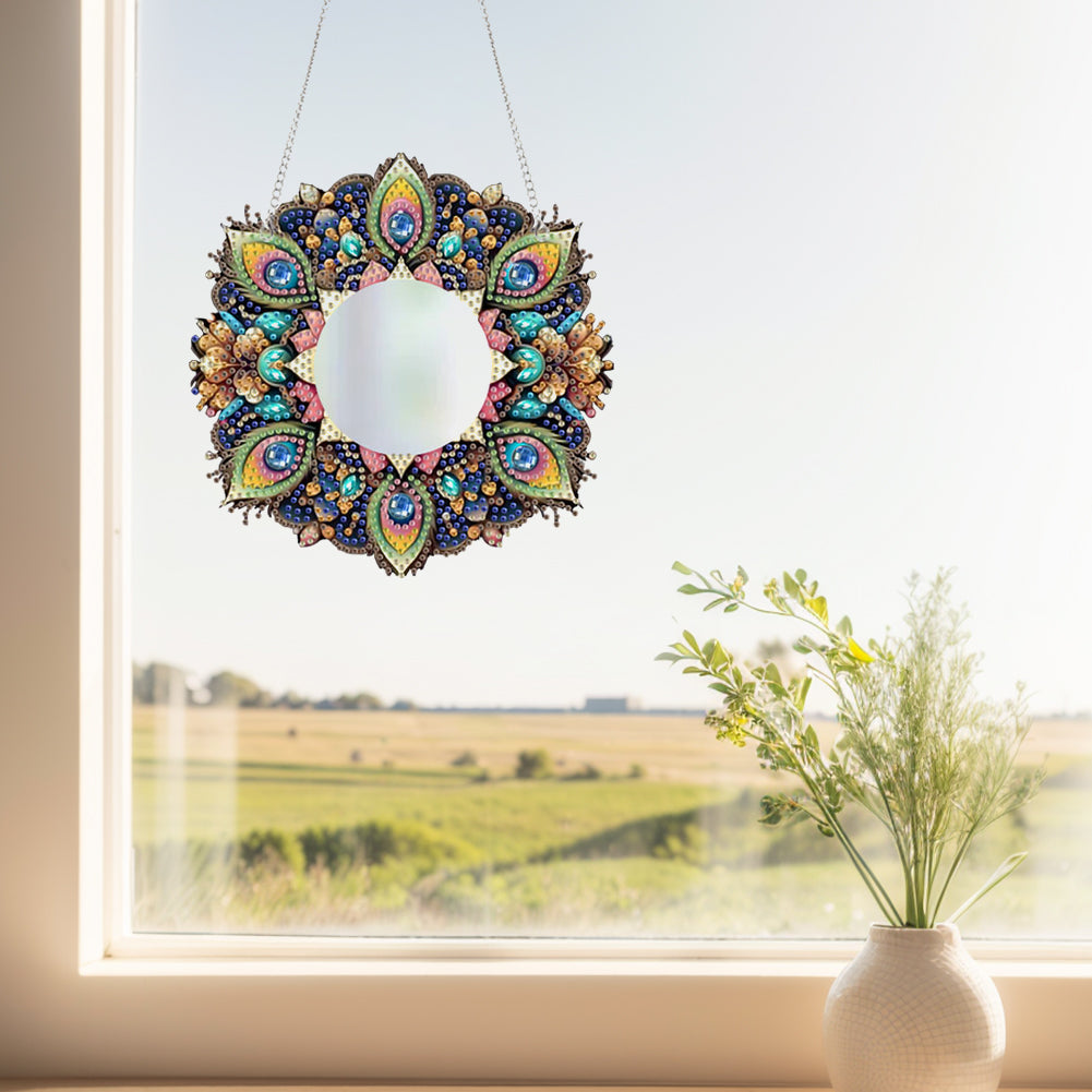 2D Flat DIY Diamond Art Mirror Pendant Diamond Painting Set Wall Door Decoration