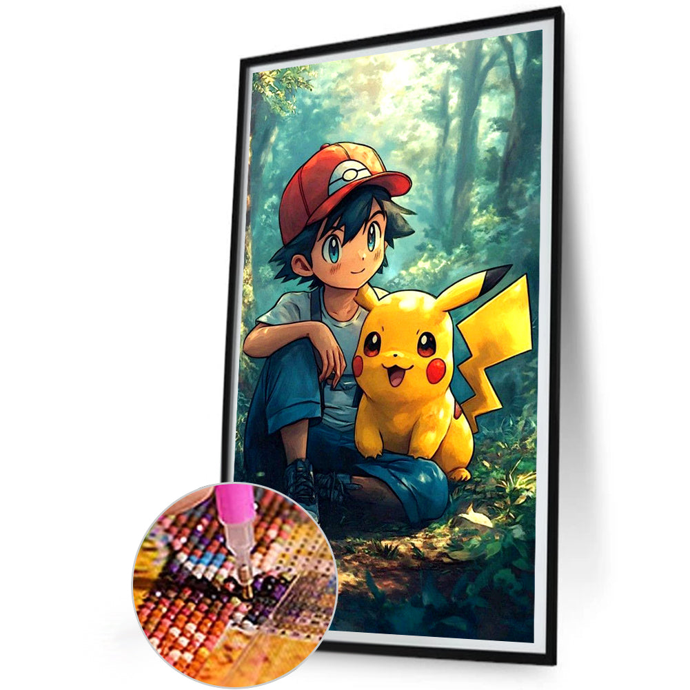 Pocket Baby Pikachu - Full Round Drill Diamond Painting 30*50CM