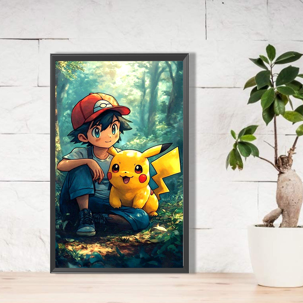 Pocket Baby Pikachu - Full Round Drill Diamond Painting 30*50CM
