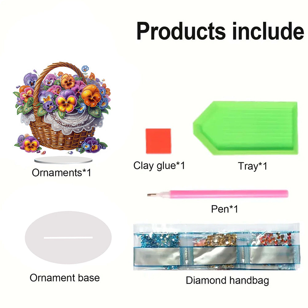 Flower Double Sided Effect DIY Table Top Diamond Painting Ornament Kits Decor