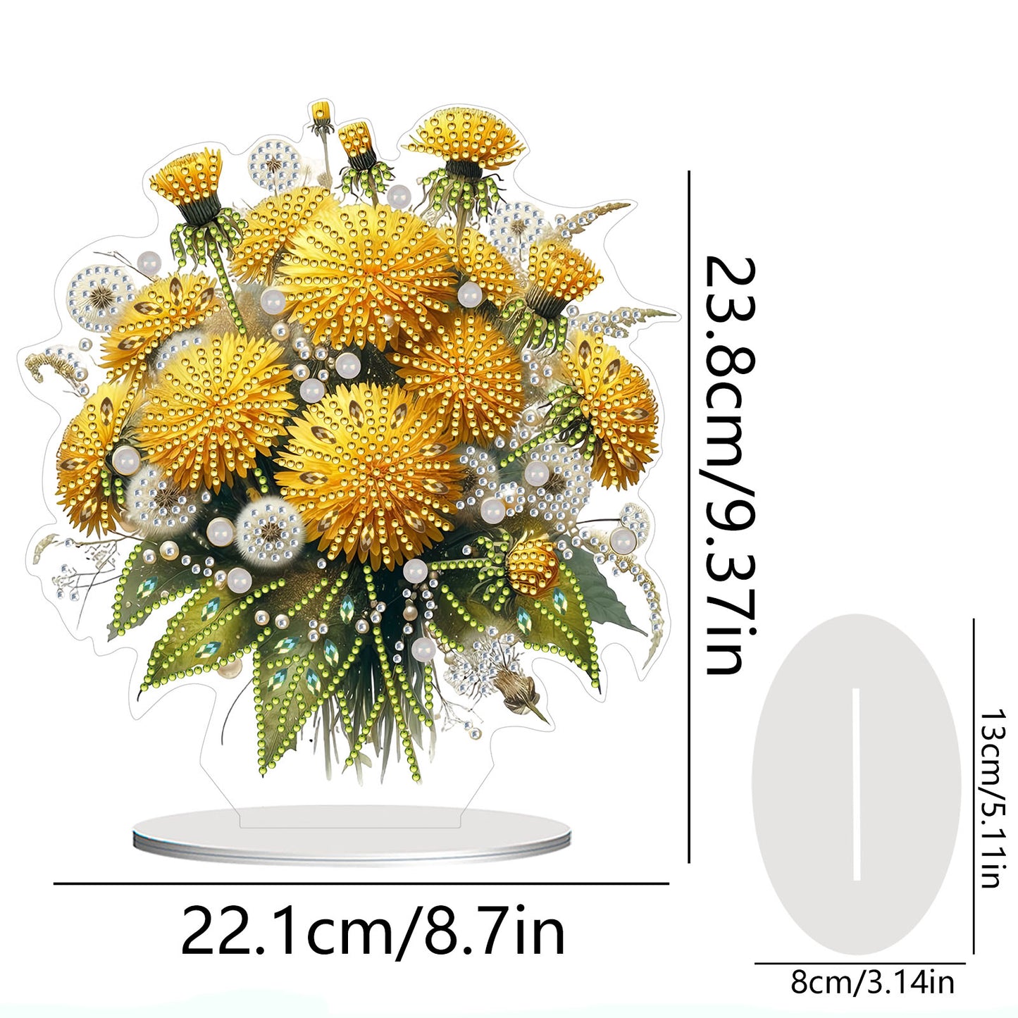Flower Double Sided Effect DIY Table Top Diamond Painting Ornament Kits Decor