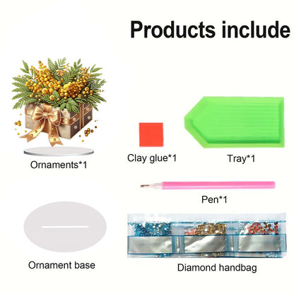Flower Double Sided Effect DIY Table Top Diamond Painting Ornament Kits Decor