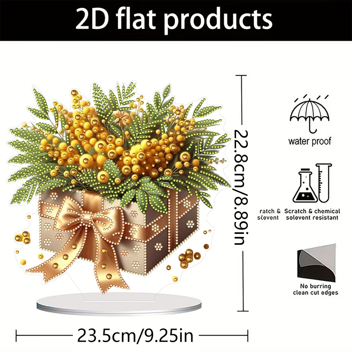 Flower Double Sided Effect DIY Table Top Diamond Painting Ornament Kits Decor